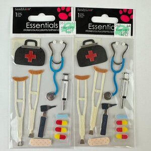 SandyLion Essentials Medical Themed Stickers Bundle Lot 2 Packs